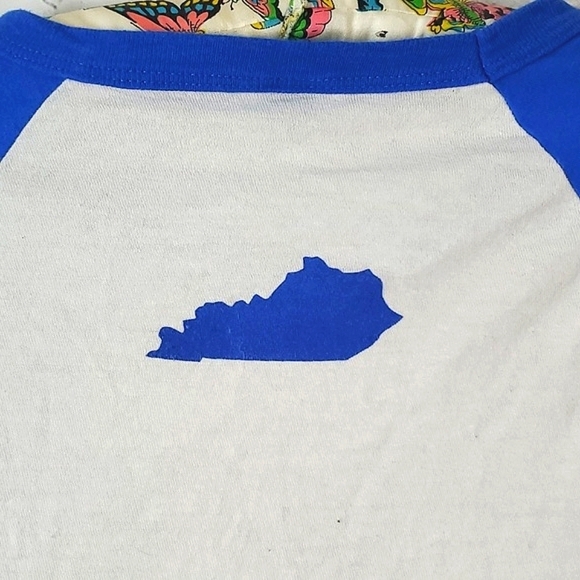 Kentucky Wildcats UK Navy Blue Baseball Quarter Sleeve Oversized Top Womens XS - Picture 8 of 13